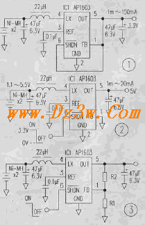 用1-2节电池输出3.3V或5电路图