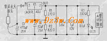 车载USB接口5V直流电源电电路图