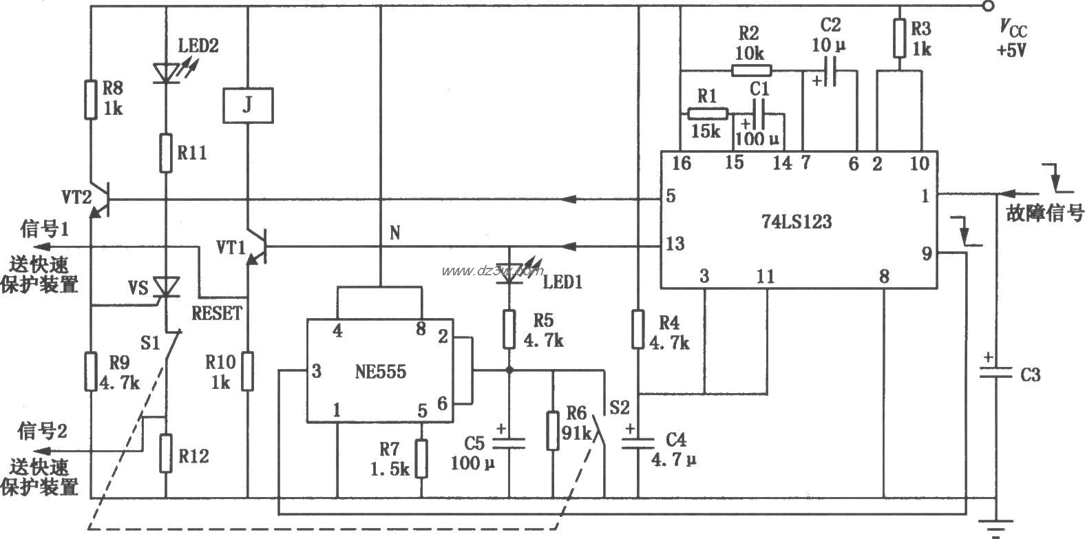 电源故障暂保护与死保护电路图