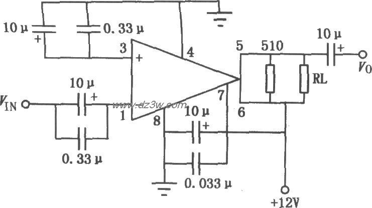 F1590单电源具有AGC的宽电路图