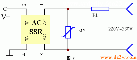 固态继电器电路的过压保电路图