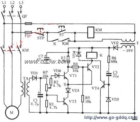 三相电动机过流保护电路电路图