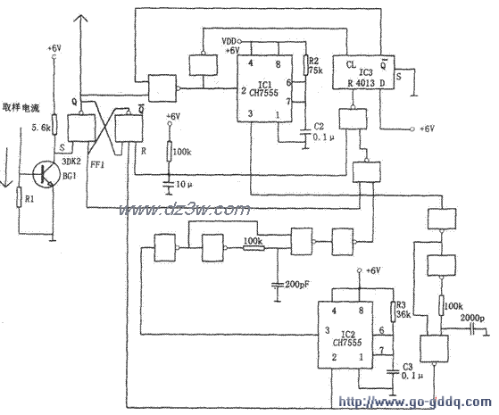 用CH7555和CD4013组成的电路图