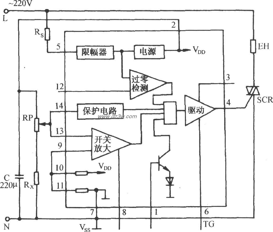 用TWH9205构成的过热自动电路图