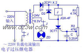 电子过压继电器电路电路图