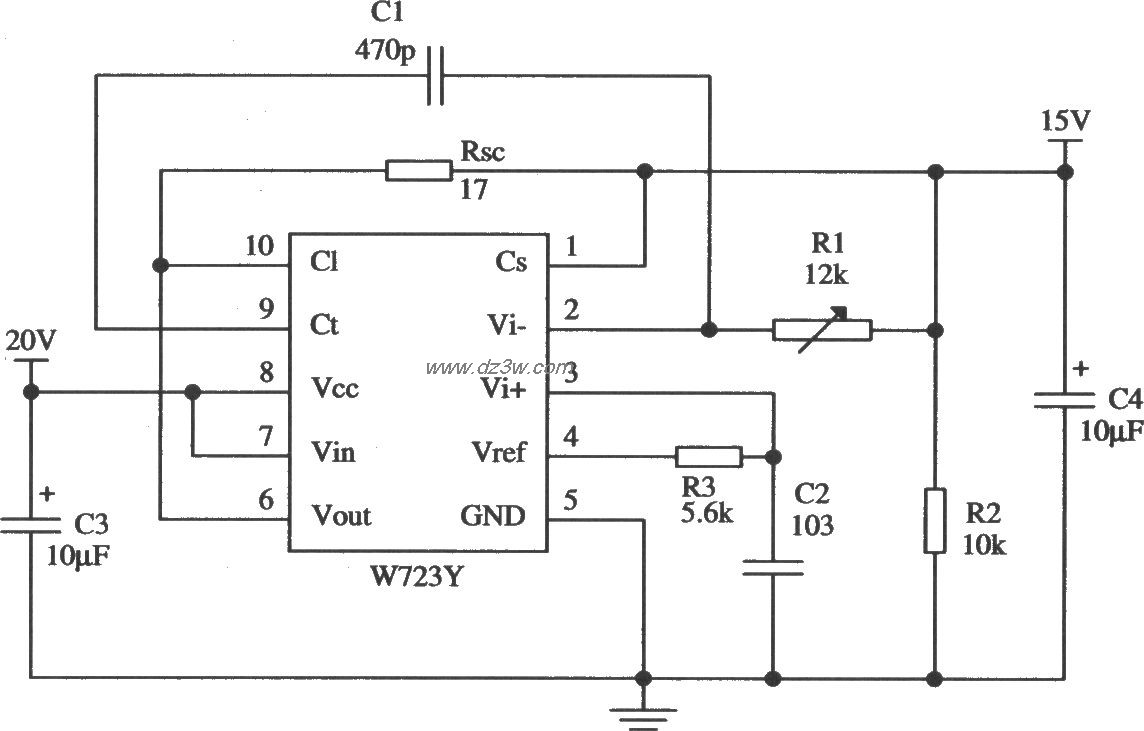 W723的高压限流型保护应电路图