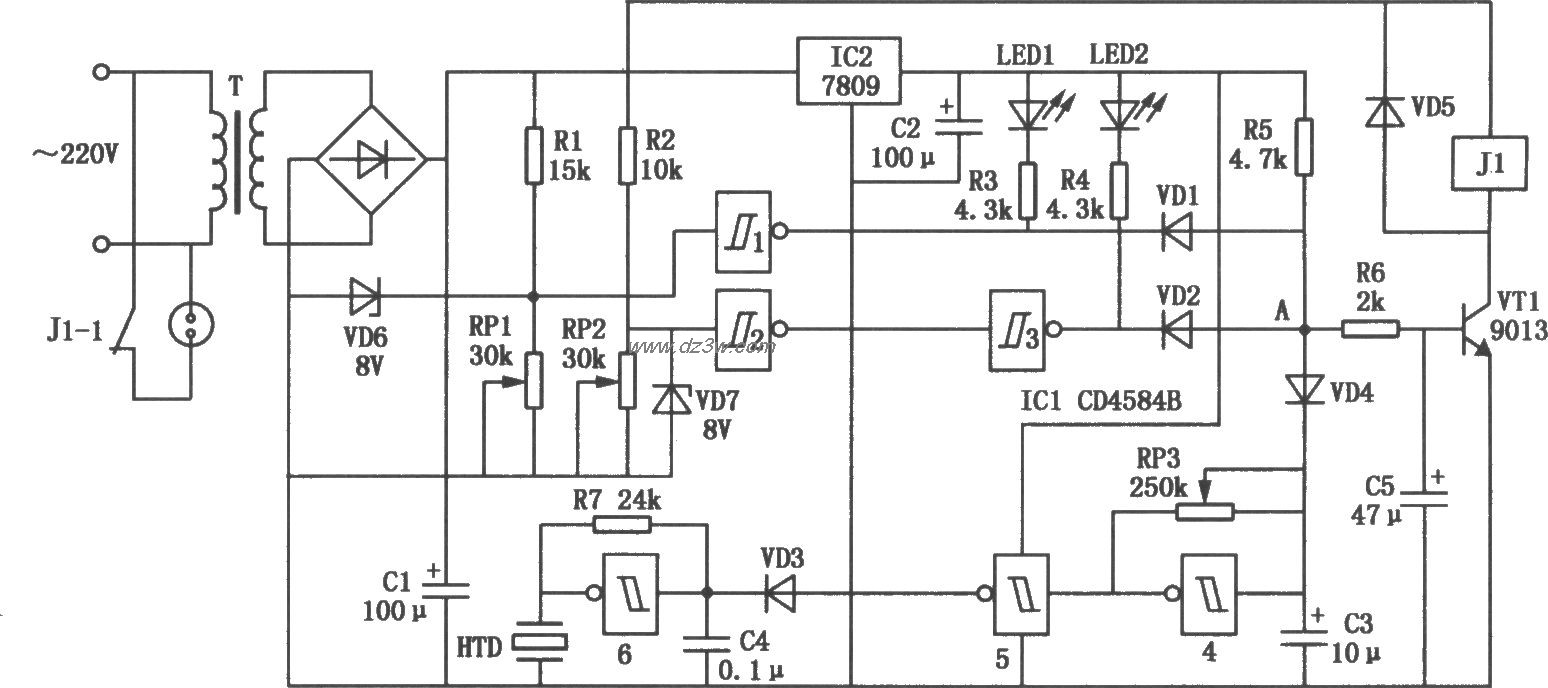 市电安全电压保护器电路图