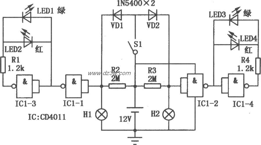 刹车灯监视电路电路图