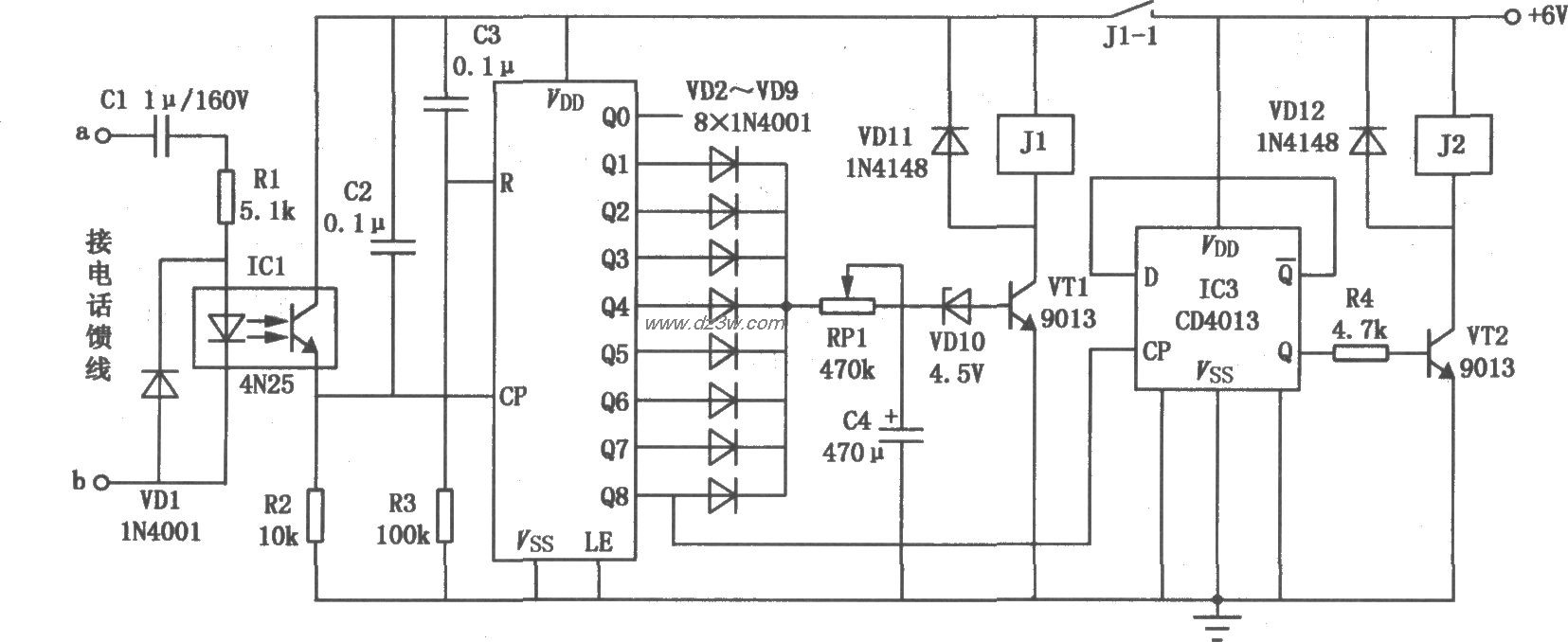 能控制家电的电话遥控器电路图