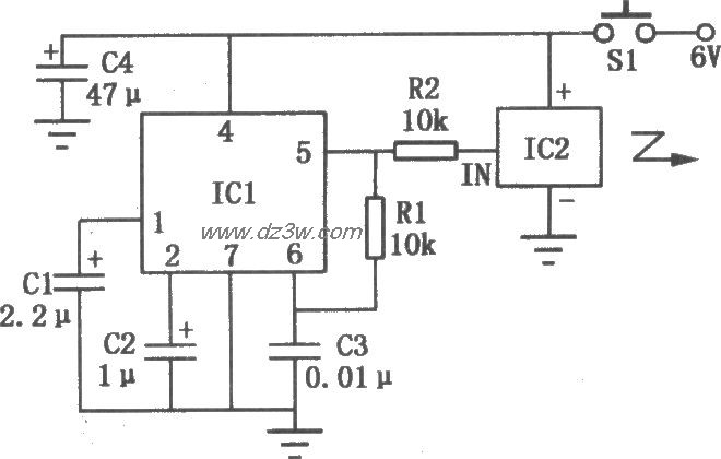 遥控间歇唤醒器电路图