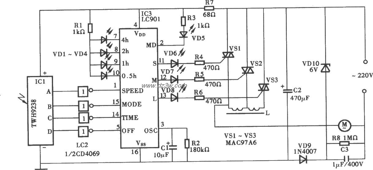 采用TWH9236/9238多功能电路图