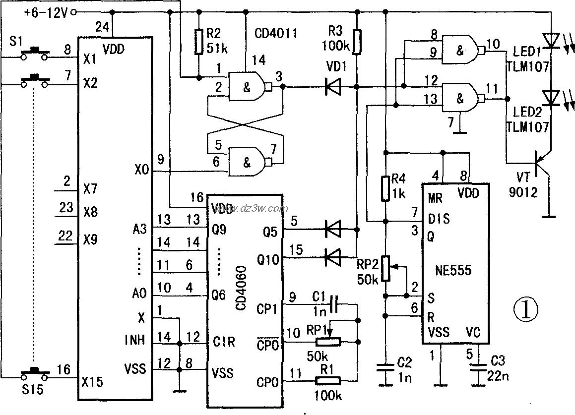 1 5通道红外遥控电路电路图