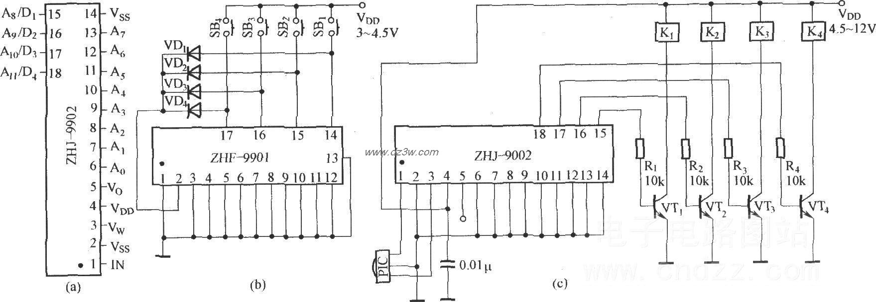 由ZHF-9901和ZHJ-9902组电路图