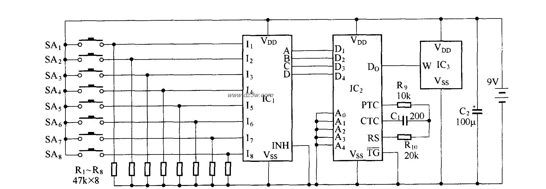 吊扇无线遥控电路电路图