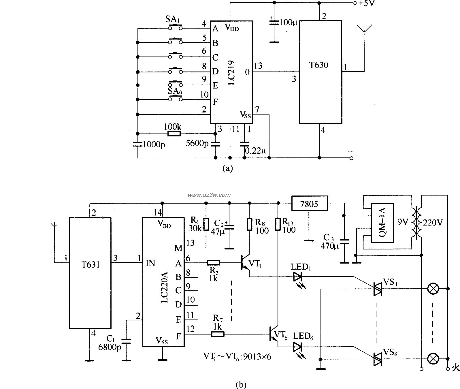由T630/T631组成的无线长电路图