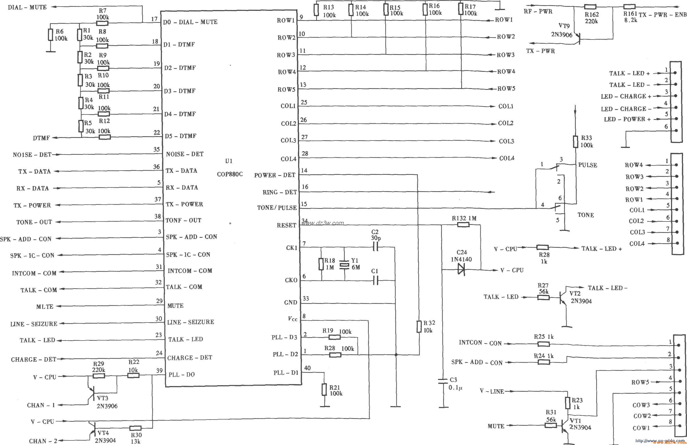 TCLHW868P/TSD型无绳电话电路图