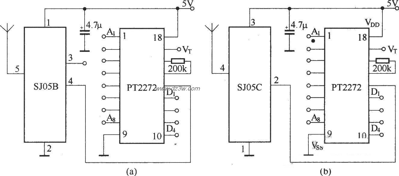 SJ05B／C组成的接收电路电路图