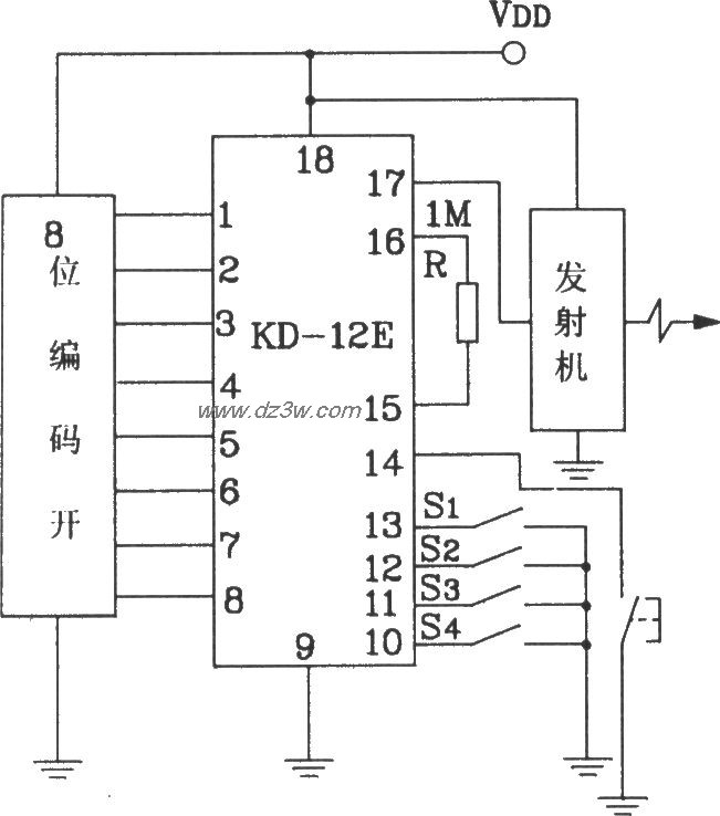 KD-12E构成256路多功能遥电路图