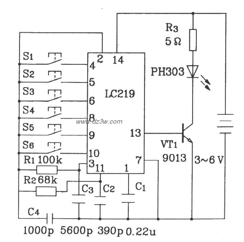 LC219/220A构成红外线遥电路图