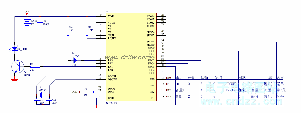 彩电遥控器电路34电路图