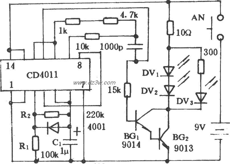 电风扇红外遥控电路(3)电路图