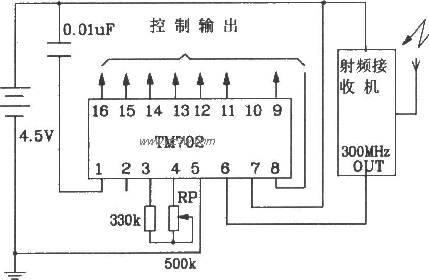 TM702构成射遥控接收电路电路图