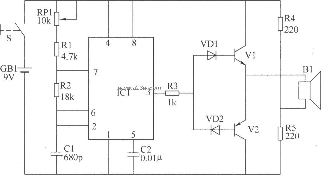超声波遥控开关电路电路图