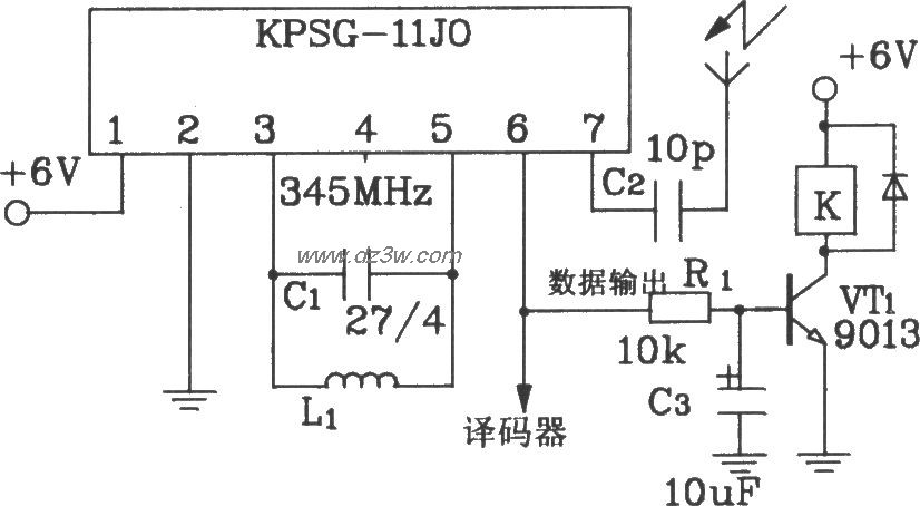 KPSG-11J0构成单路无线电电路图