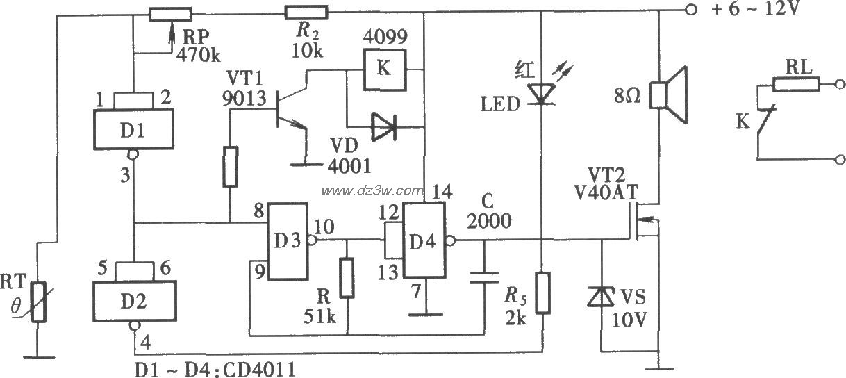 超温监测自动控制电路(C电路图