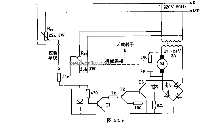 卫星接收天线随动控制电电路图