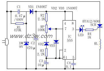 红外取暖器温度控制电路电路图
