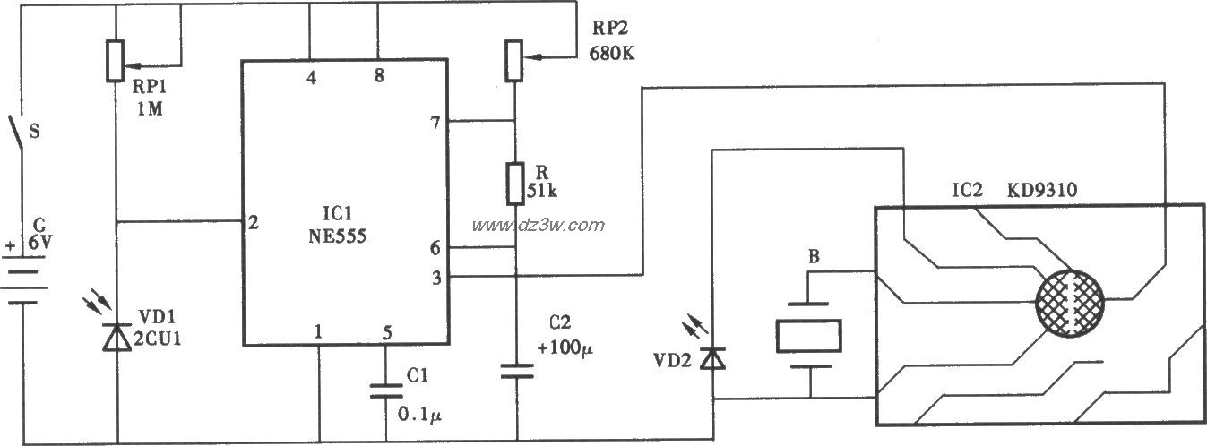 光控电子生日蛋糕电路电路图
