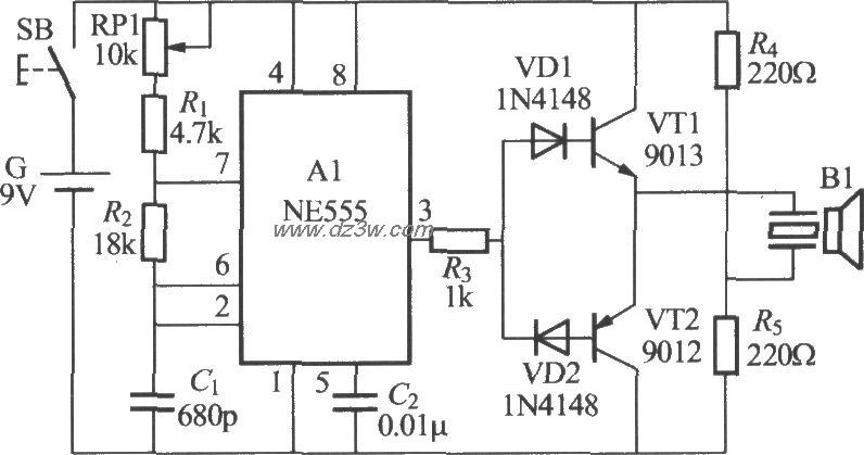 超声波遥控延迟灯接收器电路图
