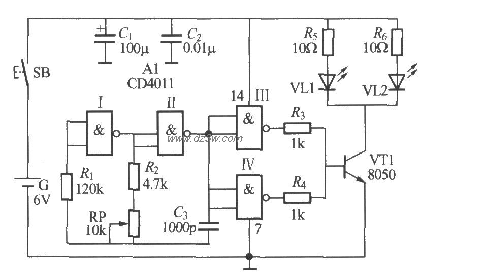 红外遥控调光灯电路电路图