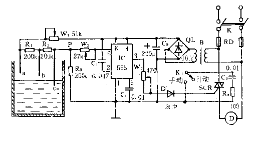 双向可控硅液位控制电路电路图