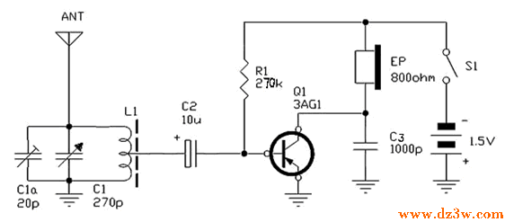 典型直放式收音机电路电路图