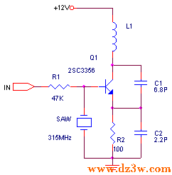 315MHZ无线遥控发射电路图