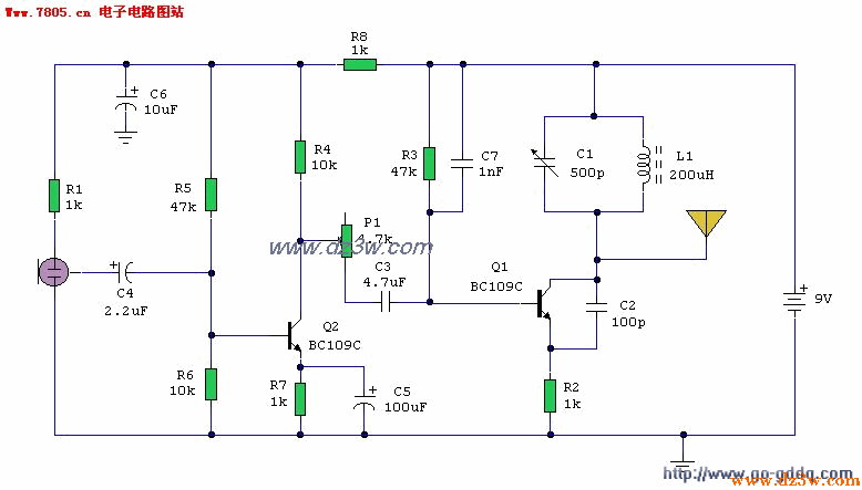 几款射频FM发射器电路图电路图