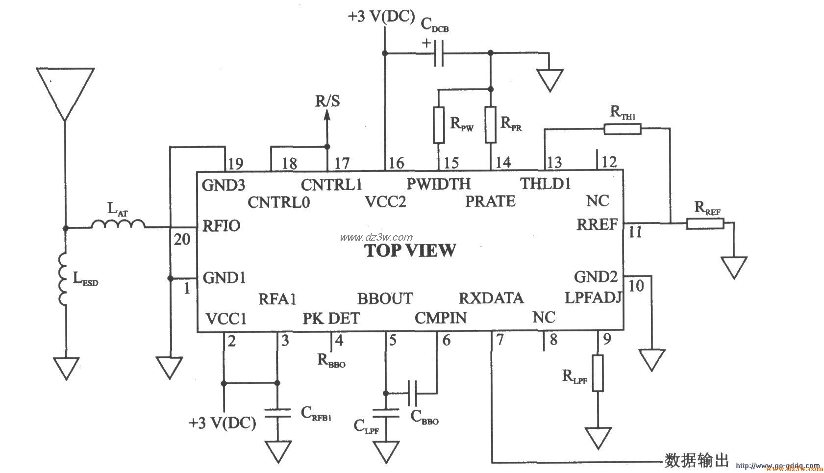 RX600400K ASK接收器电路电路图