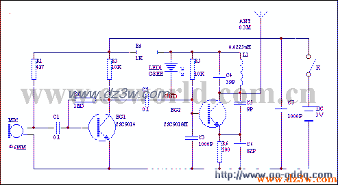 调频无线话筒电路电路图