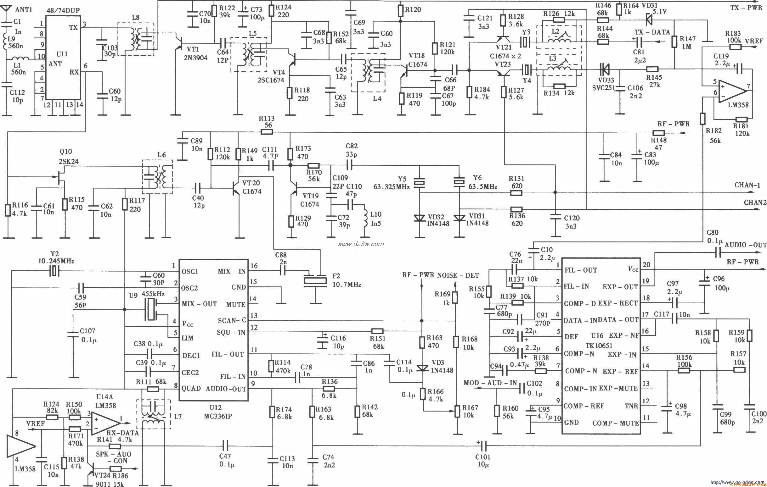 TCLHW868P/TSD型无绳电话电路图