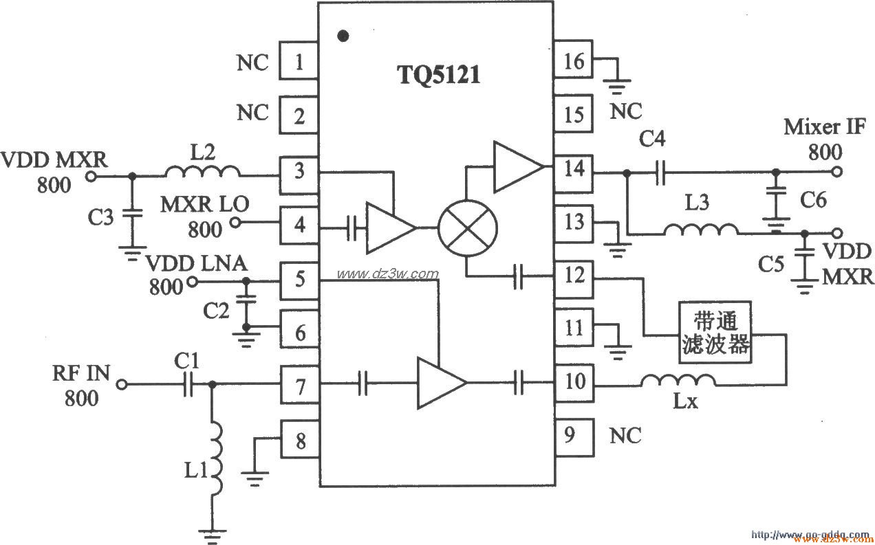 TDMA/AMPS接收器TQ5121特电路图