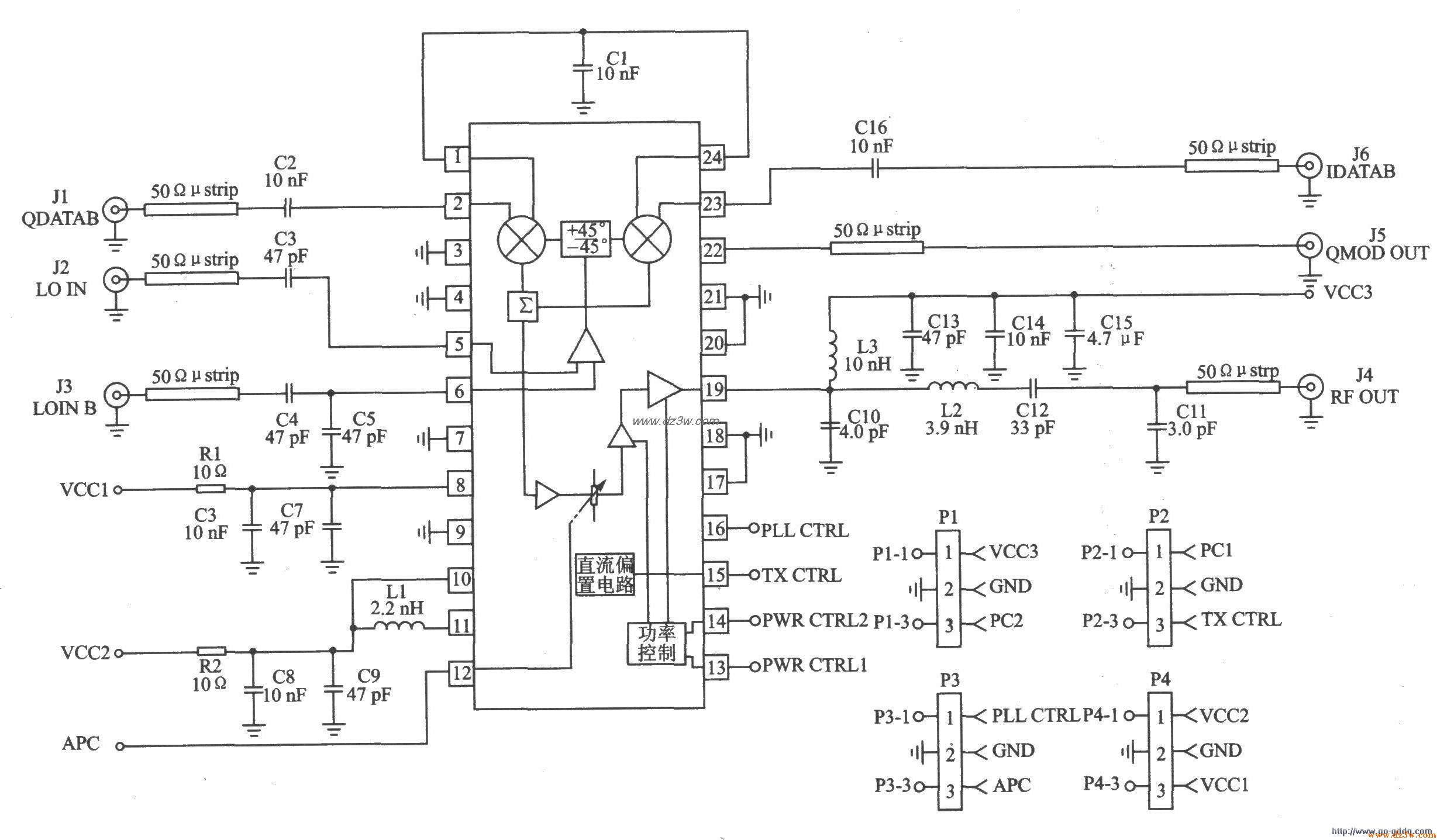 GMSK/QPSK/DQPSK/QAM发射电路图