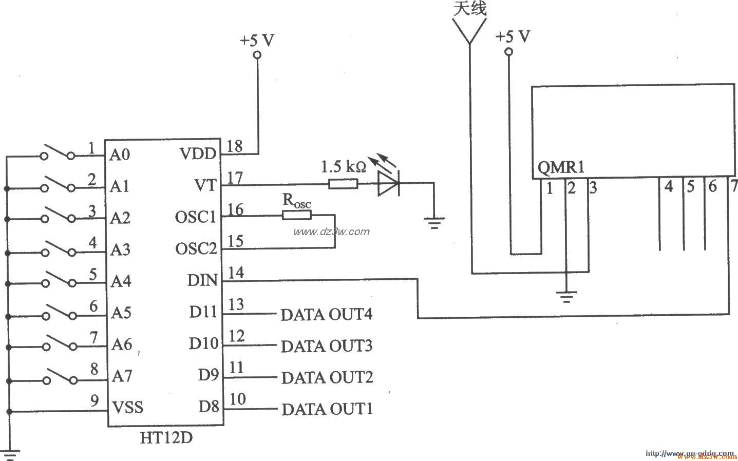 AM/FM接收器模块QMRl/QM电路图