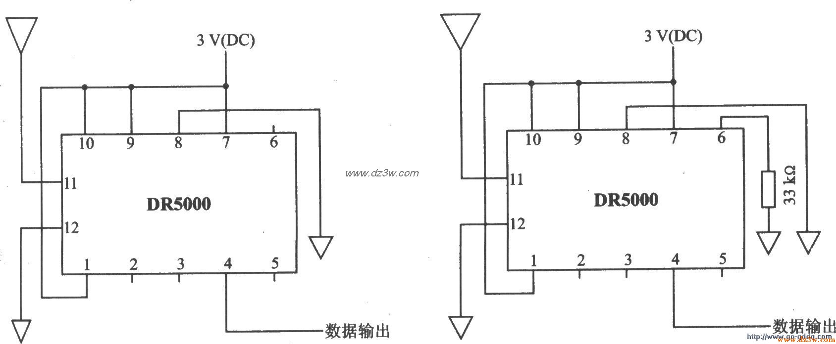 窄带快速无线数据传输接电路图