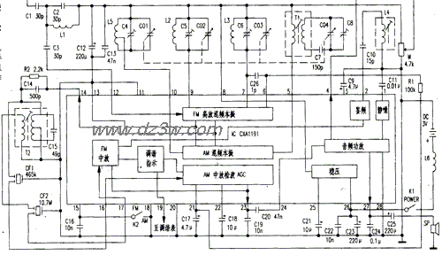 德生牌R-202T型收音机电电路图