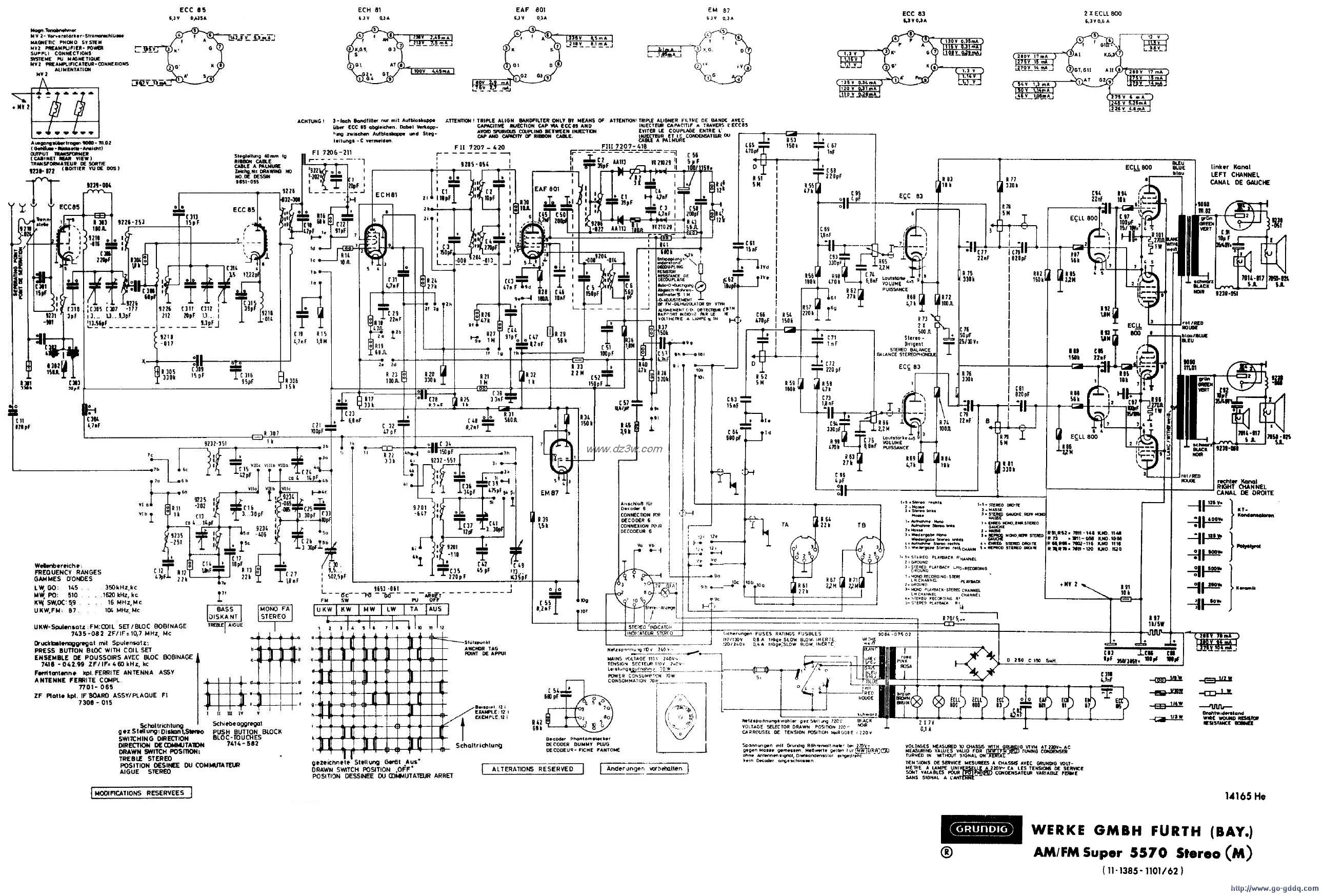 根德５５７０型九灯四波电路图
