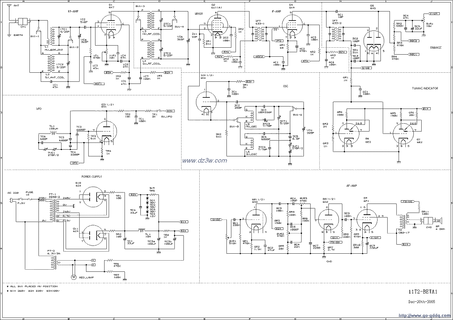 电子管调频收音机电路图电路图