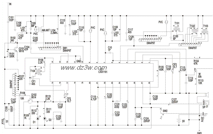 多功能数显收音机电路原电路图