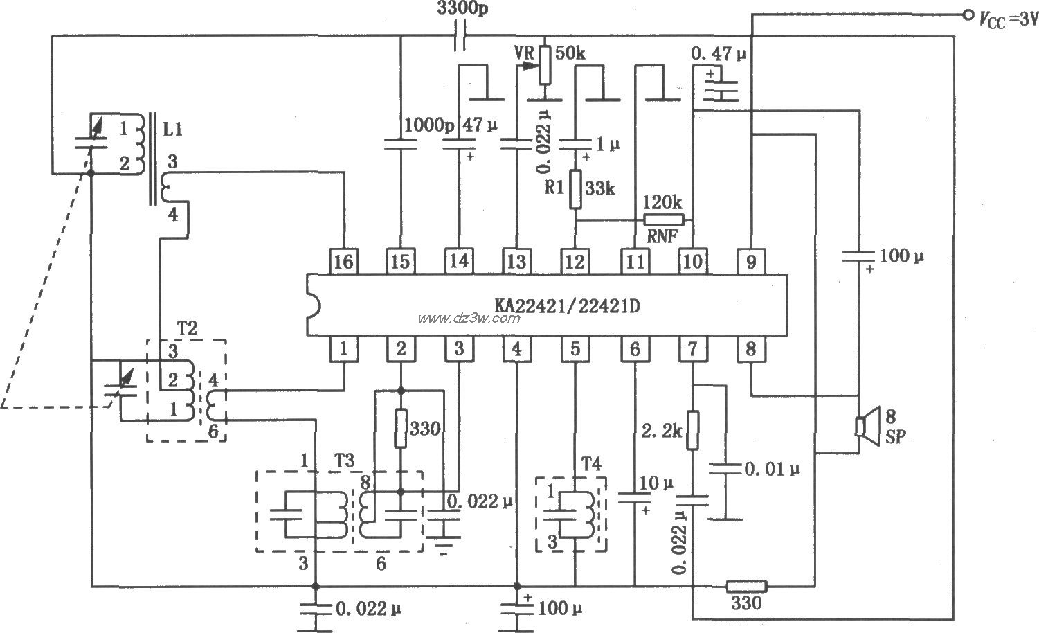 KA22421／22421D AM单片电路图